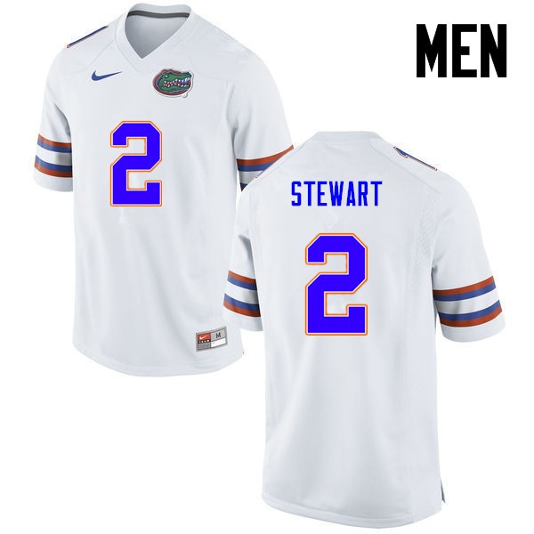 Florida Gators Men #2 Brad Stewart College Football White